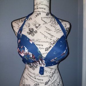 Cocoship blue floral bikini top